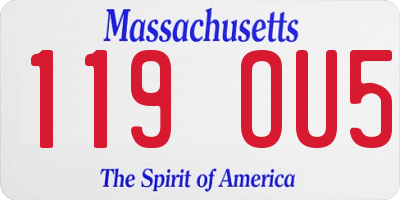 MA license plate 119OU5