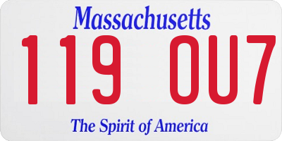 MA license plate 119OU7