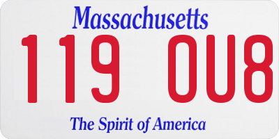 MA license plate 119OU8
