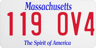 MA license plate 119OV4