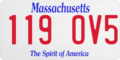 MA license plate 119OV5