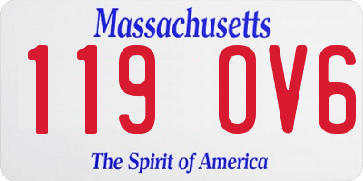 MA license plate 119OV6