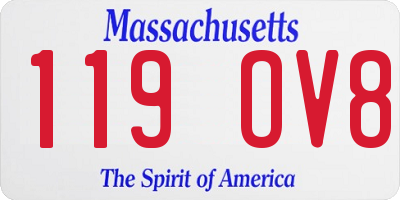 MA license plate 119OV8