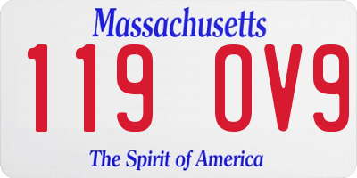 MA license plate 119OV9