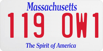 MA license plate 119OW1