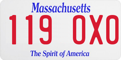 MA license plate 119OX0
