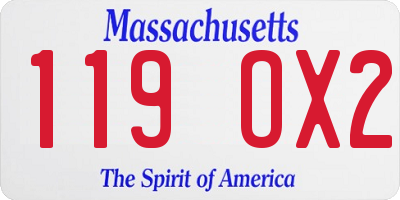 MA license plate 119OX2