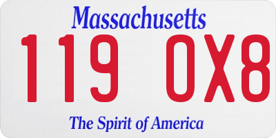 MA license plate 119OX8