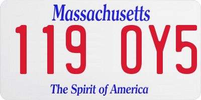 MA license plate 119OY5