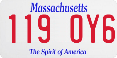 MA license plate 119OY6
