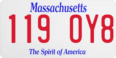 MA license plate 119OY8