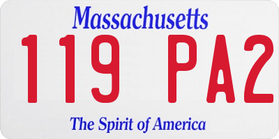 MA license plate 119PA2