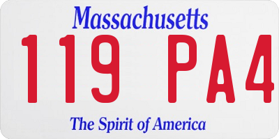 MA license plate 119PA4