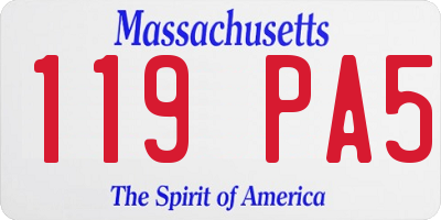 MA license plate 119PA5