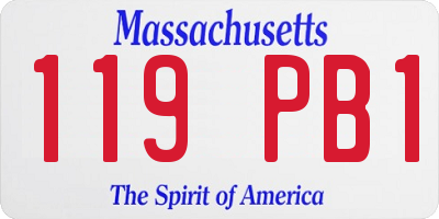 MA license plate 119PB1