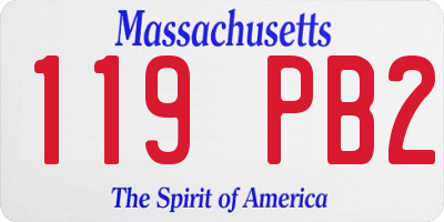 MA license plate 119PB2