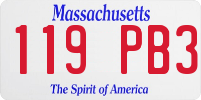 MA license plate 119PB3