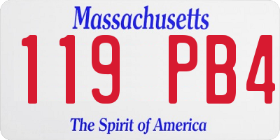 MA license plate 119PB4