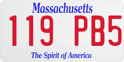 MA license plate 119PB5