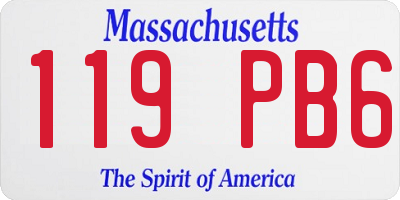 MA license plate 119PB6