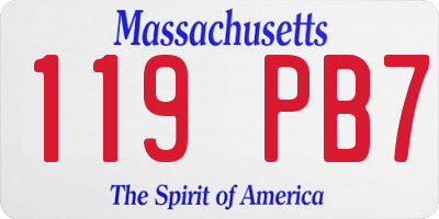 MA license plate 119PB7