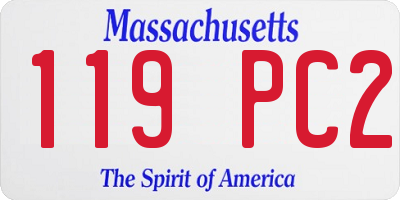 MA license plate 119PC2