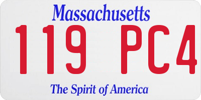 MA license plate 119PC4