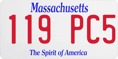 MA license plate 119PC5