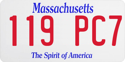 MA license plate 119PC7