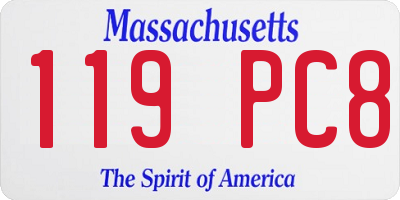 MA license plate 119PC8