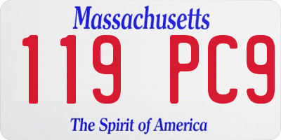 MA license plate 119PC9
