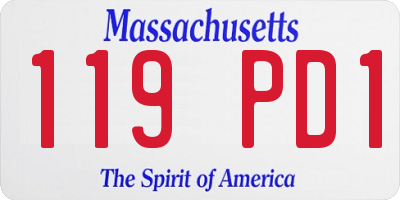 MA license plate 119PD1