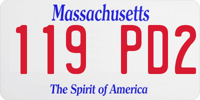 MA license plate 119PD2