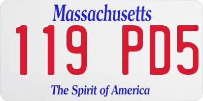 MA license plate 119PD5