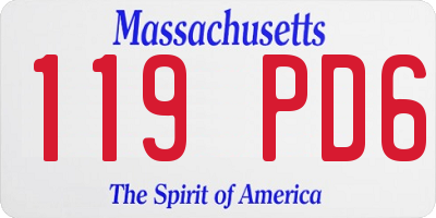 MA license plate 119PD6
