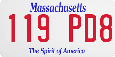 MA license plate 119PD8