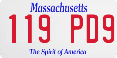 MA license plate 119PD9