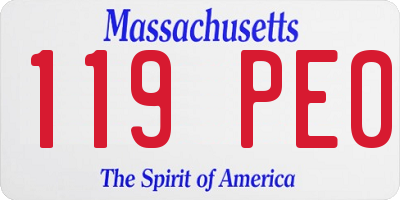 MA license plate 119PE0