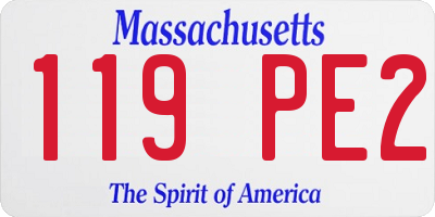 MA license plate 119PE2