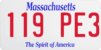 MA license plate 119PE3