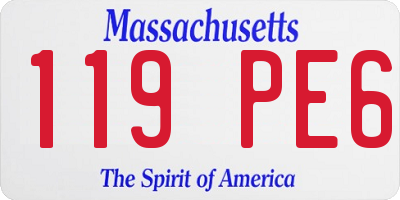 MA license plate 119PE6