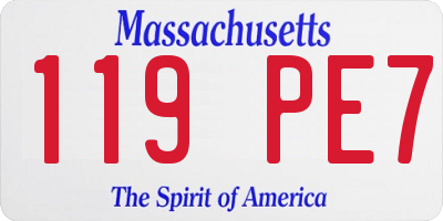 MA license plate 119PE7