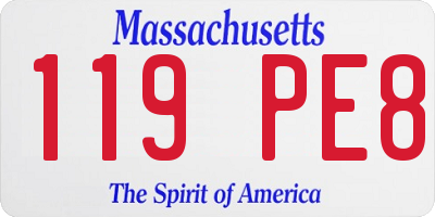 MA license plate 119PE8
