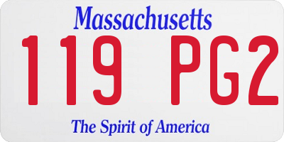 MA license plate 119PG2