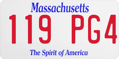 MA license plate 119PG4