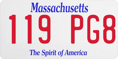 MA license plate 119PG8