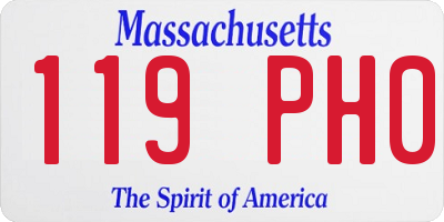 MA license plate 119PH0