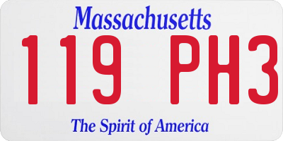 MA license plate 119PH3