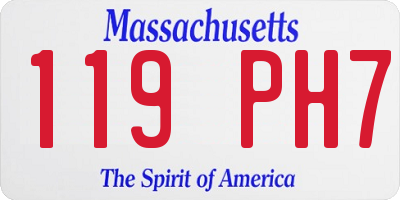 MA license plate 119PH7