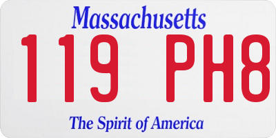 MA license plate 119PH8